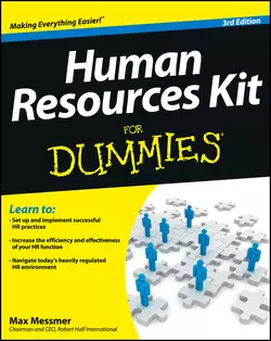 Human Resources Kit For Dummies, Max Messmer