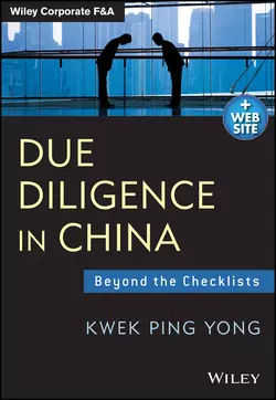 Due Diligence in China. Beyond the Checklists Kwek Yong