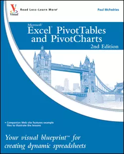 Excel PivotTables and PivotCharts. Your visual blueprint for creating dynamic spreadsheets, McFedries