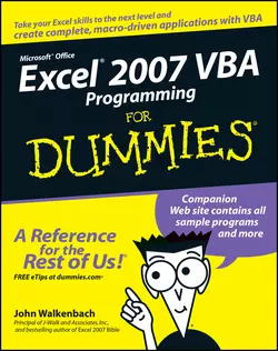 Excel 2007 VBA Programming For Dummies John Walkenbach и Jan Pieterse