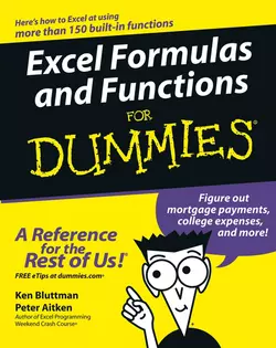 Excel Formulas and Functions For Dummies, Ken Bluttman