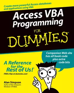 Access VBA Programming For Dummies Alan Simpson