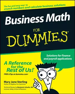 Business Math For Dummies Mary Jane Sterling