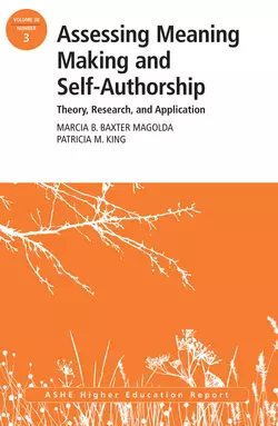 Assessing Meaning Making and Self-Authorship: Theory, Research, and Application. ASHE Higher Education Report 38:3, Magolda Marcia