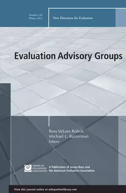 Evaluation Advisory Groups. New Directions for Evaluation, Number 136, Baizerman Michael