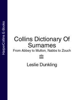 Collins Dictionary Of Surnames: From Abbey to Mutton, Nabbs to Zouch, Leslie Dunkling