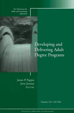 Developing and Delivering Adult Degree Programs, Jerry Jerman