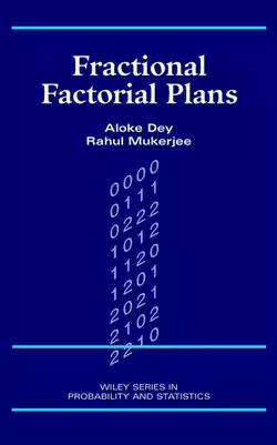 Fractional Factorial Plans, Rahul Mukerjee