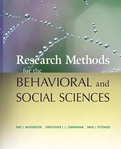 Research Methods for the Behavioral and Social Sciences, David J. Pittenger