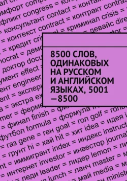 8500 слов, одинаковых на русском и английском языках, 5001—8500, Владимир Струговщиков