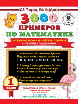 3000 примеров по математике. Нескучные задачи и нелегкие примеры. С ответами и пояснениями. 1 класс Ольга Узорова и Елена Нефёдова