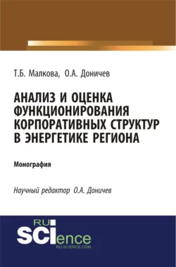 Анализ и оценка функционирования корпоративных структур в энергетике региона. (Аспирантура  Магистратура  Специалитет). Монография. Татьяна Малкова и Олег Доничев