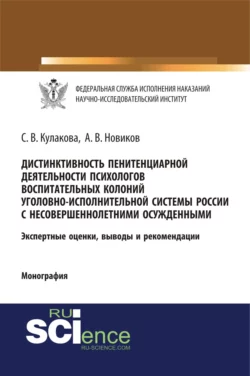 Дистинктивность пенитенциарной деятельности психологов воспитательных колоний уголовно-исполнительной системы России с несовершеннолетними осужденными. (Аспирантура, Бакалавриат, Специалитет). Монография., Светлана Кулакова