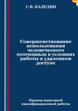 Совершенствование использования человеческого потенциала в условиях работы в удаленном доступе Сергей Каледин